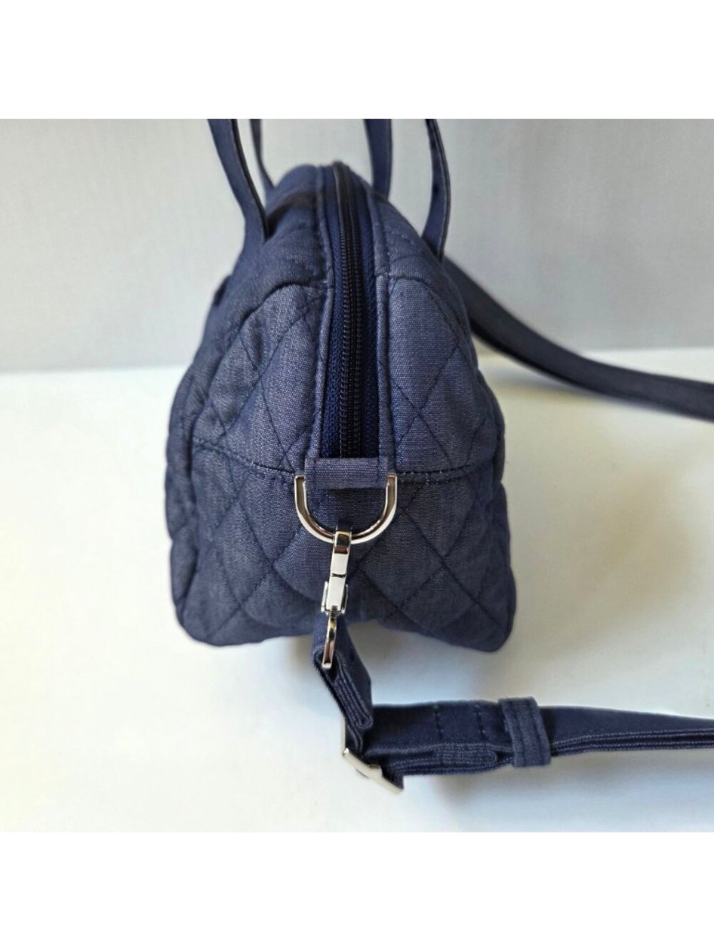 Vera Bradley Purse Mini Satchel Blue Moonlight Navy Quilted Crossbody Bag - Picture 6 of 12
